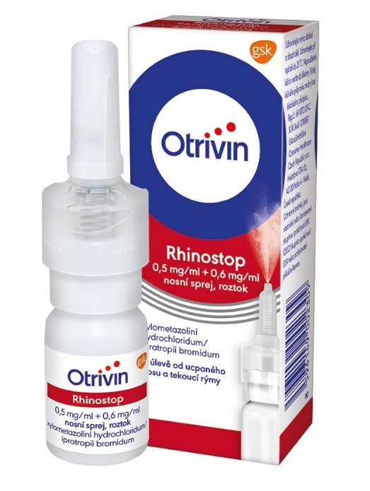 Otrivin Rhinostop 0,5mg/ml + 0,6mg/ml—nosní sprej 10ml + Pumpa