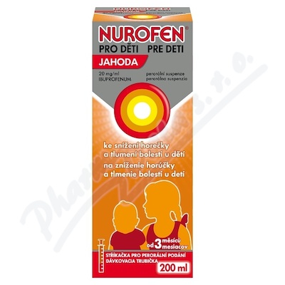 Nurofen Pro Děti Jahoda 20mg/ml sirup 200 ml