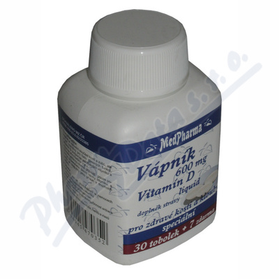 MedPharma Vápník 600mg + Vitamin D liquid—37 tobolek