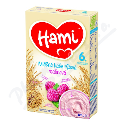 Hami mléčná kaše rýžová s malinami—225 g