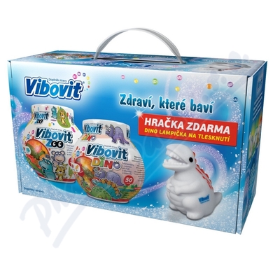 Vibovit Vánoce 2015 Tyranosaurus—2 x 50 kusů želé vitamínů + DÁREK