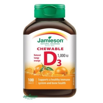 Jamieson Vitamin D3 1000 IU pomeranč—100 cucacích tablet