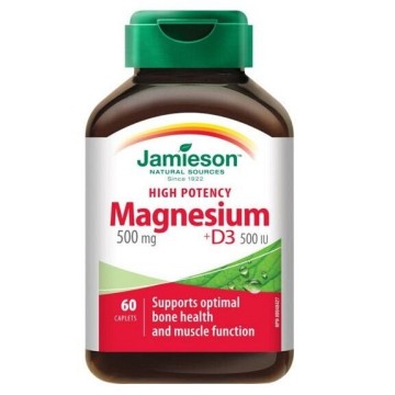 Jamieson  Hořčík 500mg s vitaminem D 500 IU—60 tablet