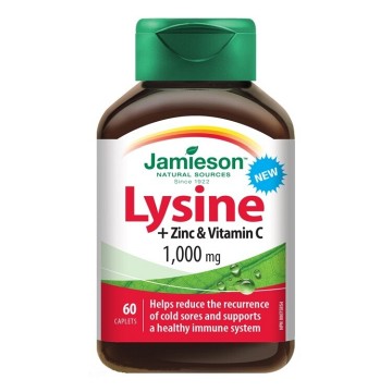 Jamieson Lysin 1000mg se zinkem a vit.C—60 tablet