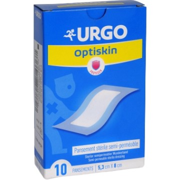 Urgo Optiskin Pooperační náplast transparentní—5,3 x 8cm, 10 ks