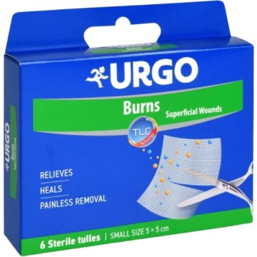 Urgo Burns Popáleniny 5x5cm—lipidokoloidní síťka 6 ks