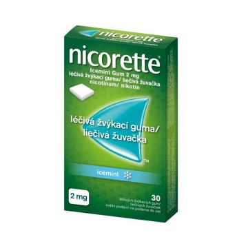 Nicorette IceMint Gum 2 mg Léčivá žvýkací guma—30 žvýkaček