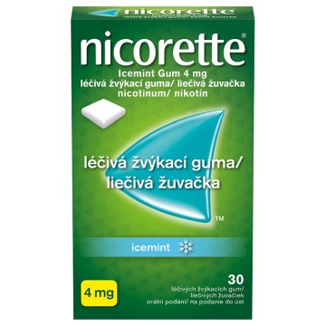 Nicorette IceMint Gum 4 mg Léčivá žvýkací guma—30 žvýkaček