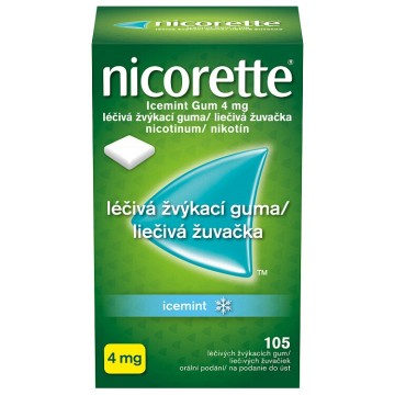 Nicorette IceMint Gum 4 mg Léčivá žvýkací guma—105 žvýkaček