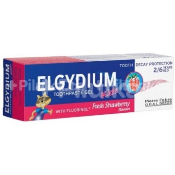 Elgydium Kids Strawberry—Dětská zubní pasta 2-6 let, 50 ml