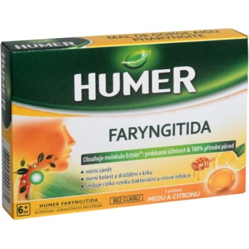 Humer Faryngitida pastilky med a citron—20 ks