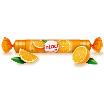 Intact Rolička Hroznový cukr s vitaminem C—pomeranč, 40 g