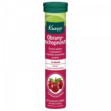 Kneipp Obranyschopnost+vitamín C Brusinka—20 šumivých tablet