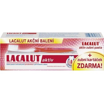 Sada Lacalut Aktiv zubní pasta+kartáček—75 ml