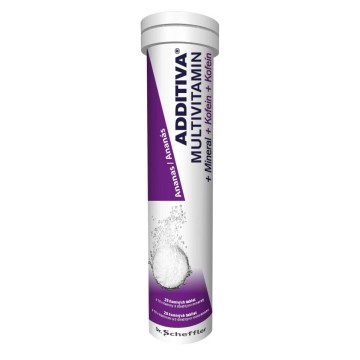 Additiva multivitamin+minerál+kofein—ananas, 20 šumivých tablet