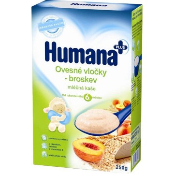 Humana kaše ovesné vločky+broskev od 6.měs.—250 g