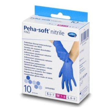 Rukavice vyšetřovací Peha-soft Nitrile Fino L —10 ks