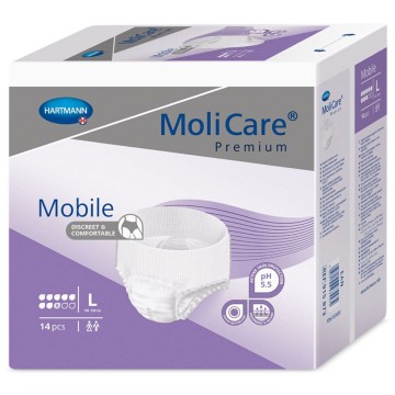 Absorpční kalhotky MoliCare Mobile Super L—boky 100-150cm, savost 8 kapek, 14ks