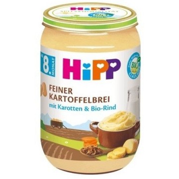 Hipp Junior BIO Jemná bramborová kaše —S mrkví a hovězím masem , 220 g