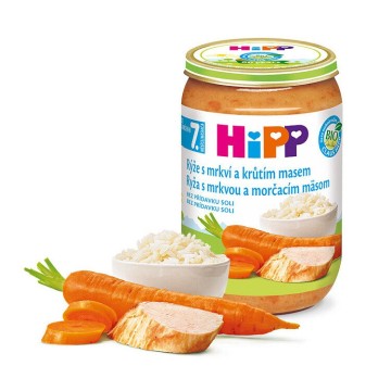 HiPP Junior BIO Rýže s mrkví a krůtím masem —220 g