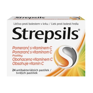 Strepsils Pomeranč s vitamínem C—24 pastilek