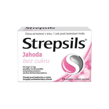 Strepsils Jahoda bez cukru—24 pastilek