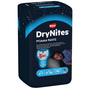 Absorpční kalhotky Huggies DryNites Girl—17-30kg, 4-7let, savost 1150ml, 10ks