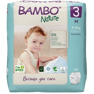 Bambo Nature Pants 3 M 4-8 kg—plenkové kalhotky 28 ks