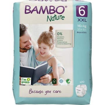 Absorpční kalhozky BABO Nature 6 XXL—zalepovací, pro děti 16+ kg, 20ks