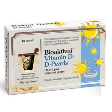 Bioaktivní Vitamín D3 D-Pearls—40 kapslí