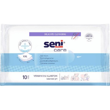 Seni Care vlhčené ubrousky vit.E a allantoin—10 ks