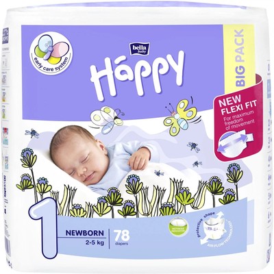 Dětské pleny Happy Newborn—78 ks