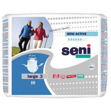 Absorpční kalhotky Seni Active L—natahovací, boky 100-135cm, savost 1400ml, 10ks