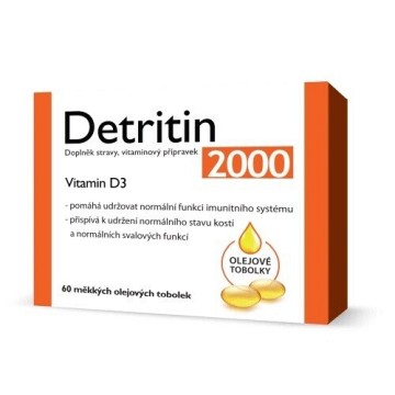 Detritin Vitamin D3 2000 IU 60 měkkých tobolek