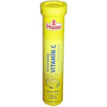 HAAS Vitamín C citron 60mg—20 šumivých tablet