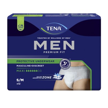 Absorpční kalhotky TENA Men Pu Level 4 Medium—boky 75 - 100cm, savost 1430ml, 12ks