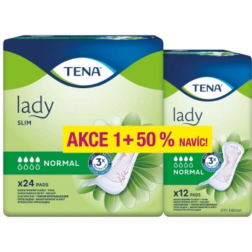 Inkontinenční vložky TENA Lady Slim Normal—24ks + 12ks zdarma