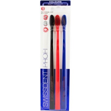 Swissdent Colours Soft-medium zubní kartáčky—3 ks