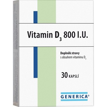 Generica Vitamin D3 800 I.U.—30 kapslí