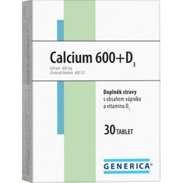 Generica Calcium 600 + Vitamín D3—30 tablet