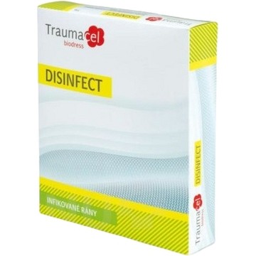 Traumacel Biodress Disinfect Krytí antimikrobiální—10x10cm, vstřebatelné proteázy remodelující, neadherentní, 5ks