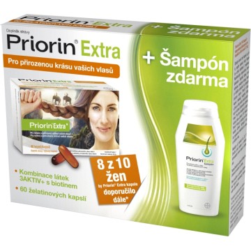 Priorin Extra—60 tobolek + Dárek šampon zdrama