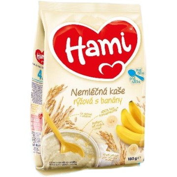 Hami Nemléčná kaše rýžová s banány 4m—180 g