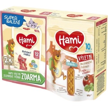 Hami 12m+ Super balení—2x600 g + tyčinky rajče a bazalka