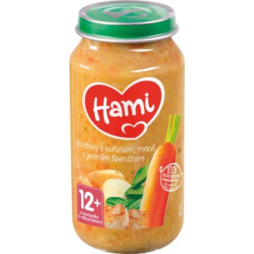 Hami Příkrm ragú, zelenina, kuře, špenát—250 g