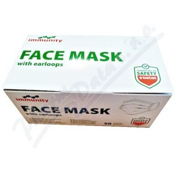 FACE MASK zdravotnická maska s gumičkami ústenka—50 ks