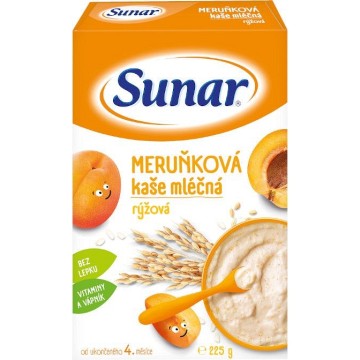 Sunar Meruňková kaše mléčná rýžová—225g