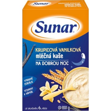 Sunar Krupicová mléčná kaše Na dobrou noc—vanilková,225g