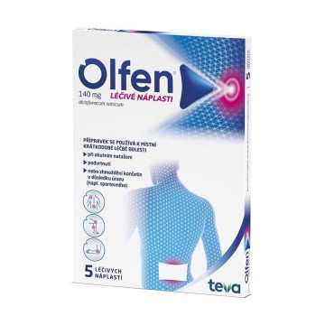 Olfen 140mg—léčivé náplasti 5ks - AKCE Expirace 7/24 (poslední 4 balení)