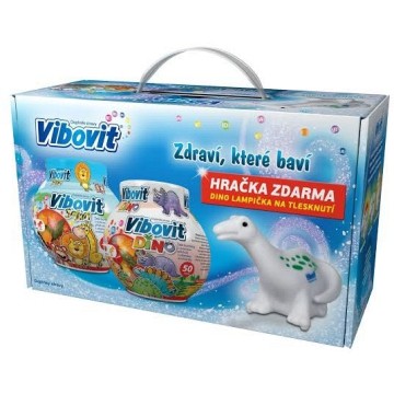 Vibovit Vánoce 2015 Brontosaurus—2 x 50 kusů želé vitamínů + DÁREK